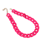 Neon Pink Acrylic Chain Necklace from Medusa's Makeup