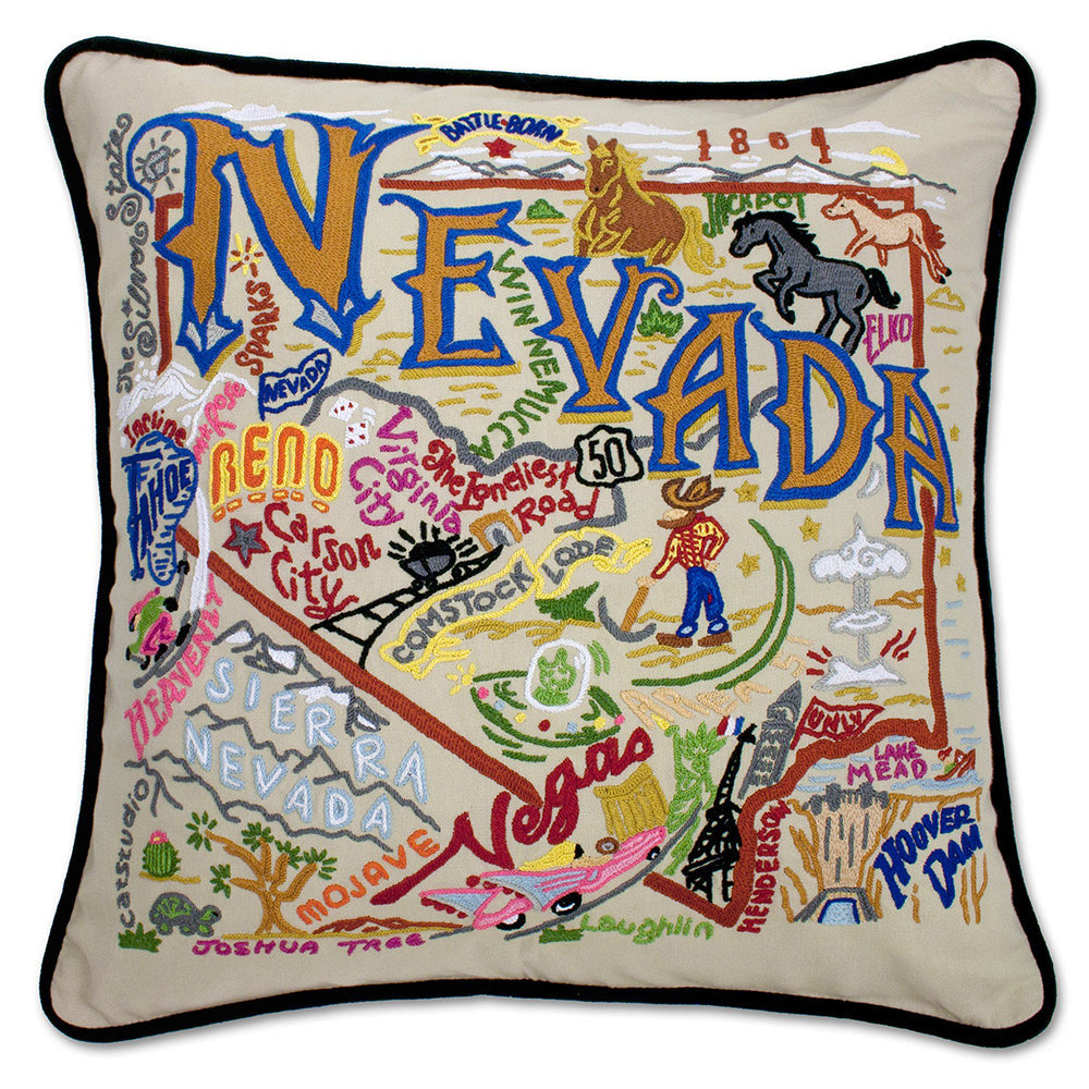Nevada Hand-Embroidered Pillow from Quirks!