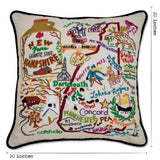 New Hampshire Hand-Embroidered Pillow from Quirks!