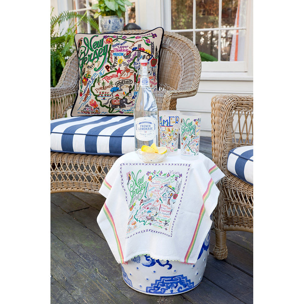 New Jersey Hand-Embroidered Pillow from Quirks!