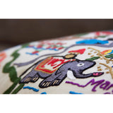 New Jersey Hand-Embroidered Pillow from Quirks!