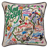 New Jersey Hand-Embroidered Pillow from Quirks!