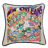 New Orleans Hand-Embroidered Pillow from Quirks!