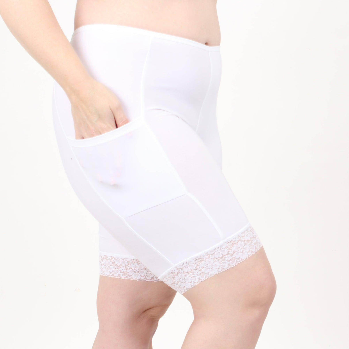 Cooling Slipshort with 2 Pockets 7" | White from Undersummers