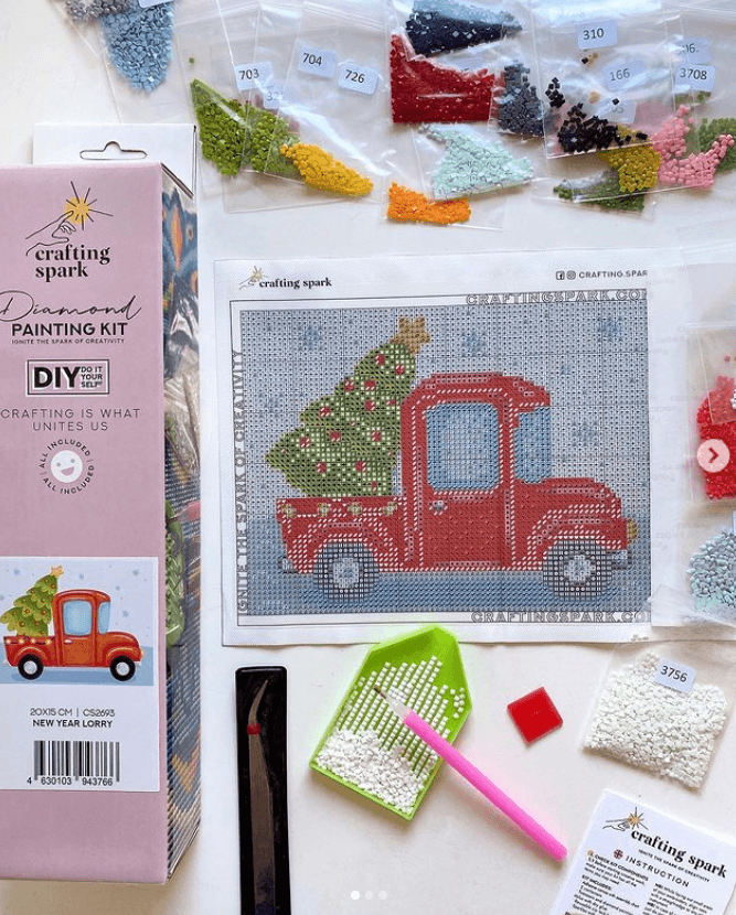 New Year Lorry CS2693 7.9 x 5.9 inches Crafting Spark Diamond Painting Kit from Wizardi