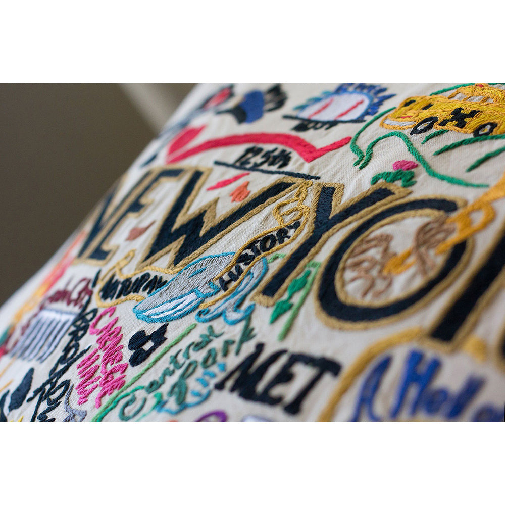 New York City Hand-Embroidered Pillow from Quirks!