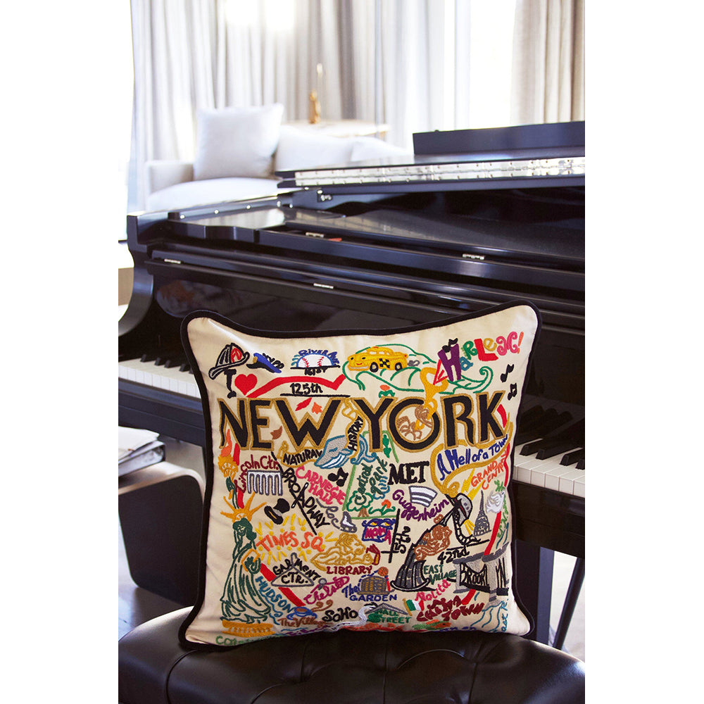 New York City Hand-Embroidered Pillow from Quirks!