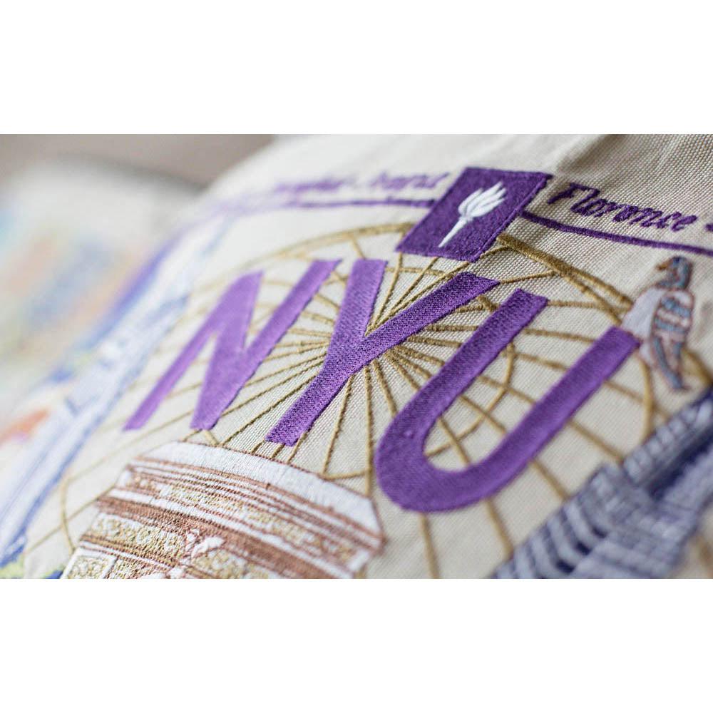 New York University (NYU) Collegiate Embroidered Pillow by CatStudio from Quirks!