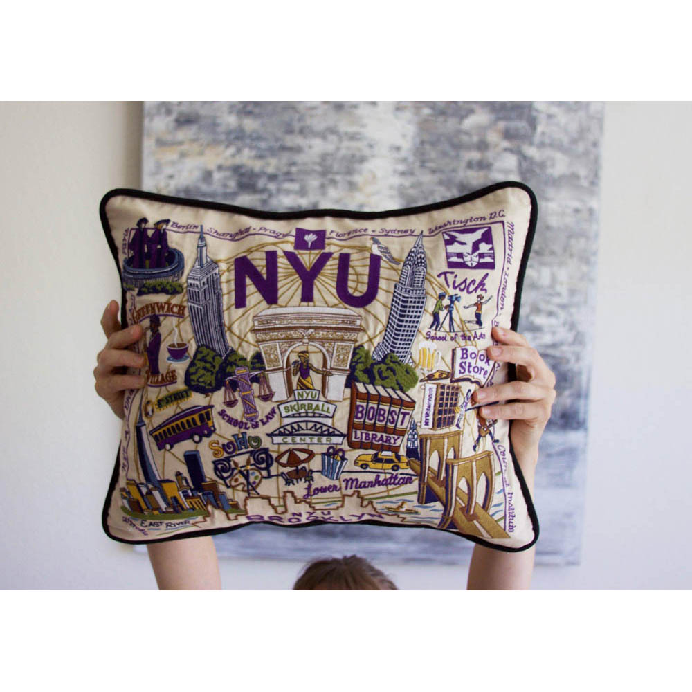 New York University (NYU) Collegiate Embroidered Pillow by CatStudio from Quirks!