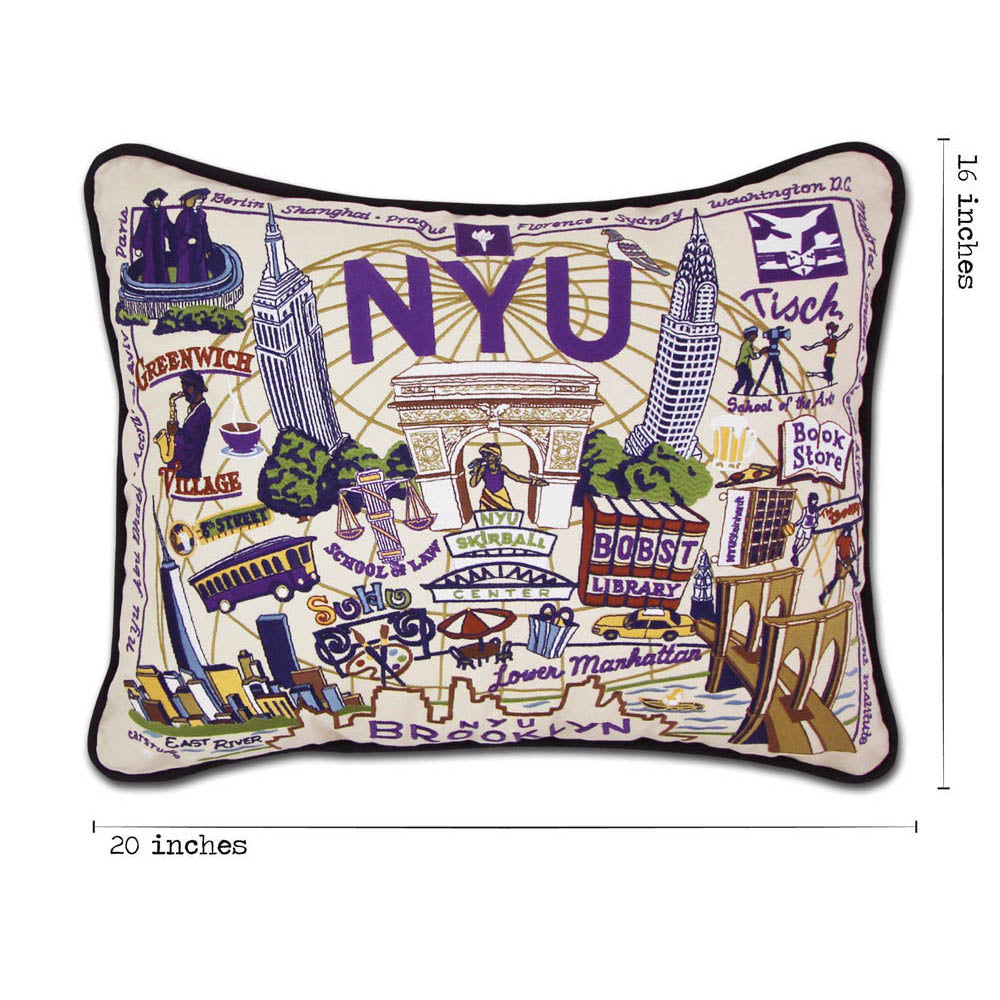 New York University (NYU) Collegiate Embroidered Pillow by CatStudio from Quirks!