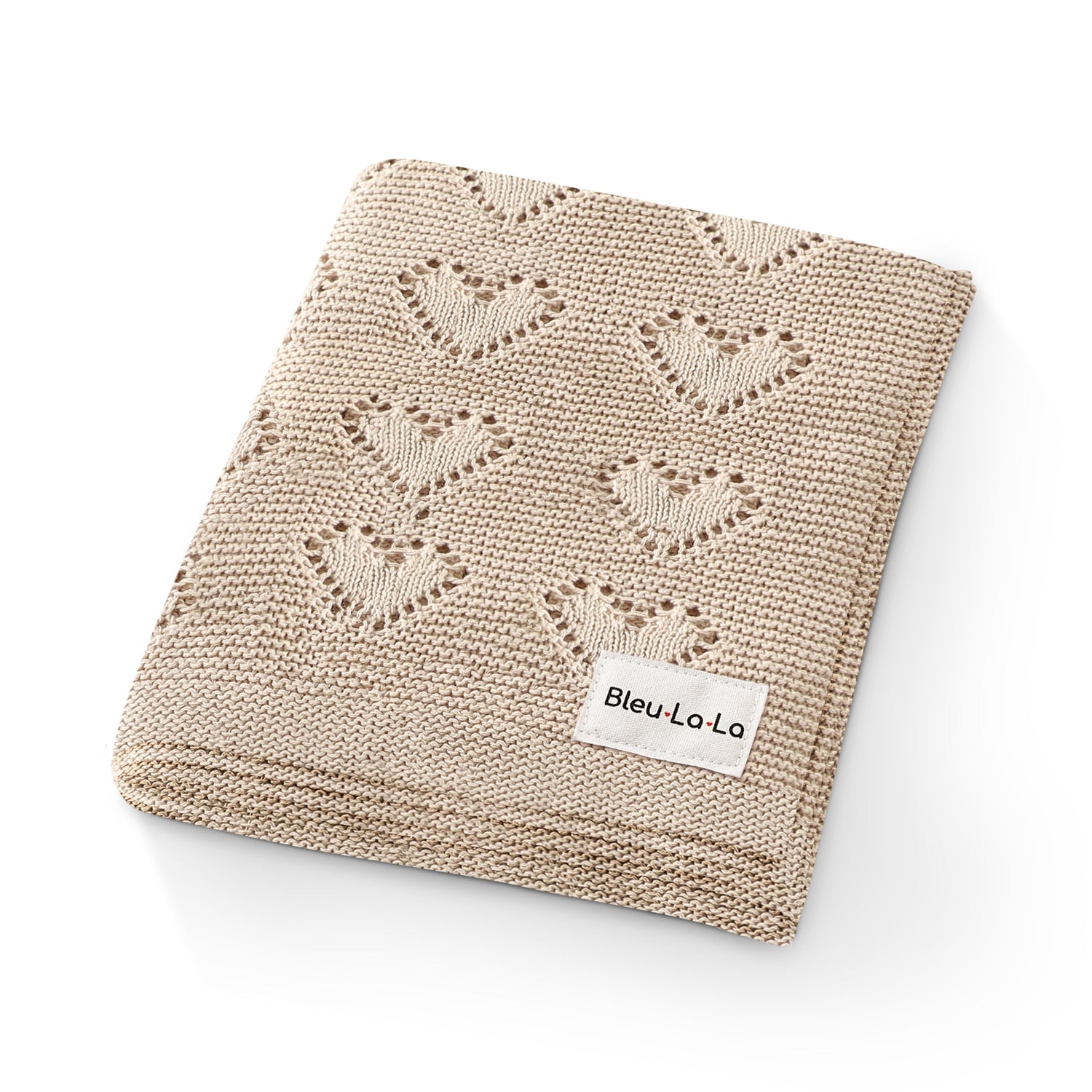 100% Cotton Luxury Knit Heart Swaddle Baby Blanket from Bleu La La