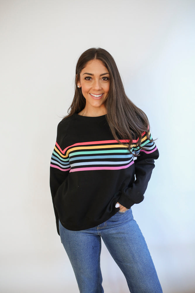 Six Stripe Invisible Zip Breastfeeding Sweatshirt From Movemama