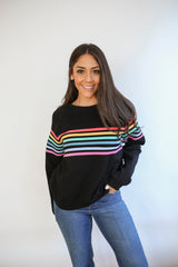 Six Stripe Invisible Zip Breastfeeding Sweatshirt From Movemama