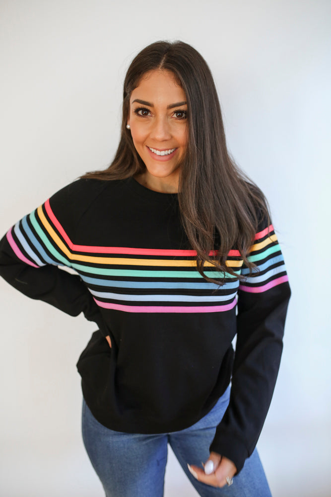 Six Stripe Invisible Zip Breastfeeding Sweatshirt From Movemama