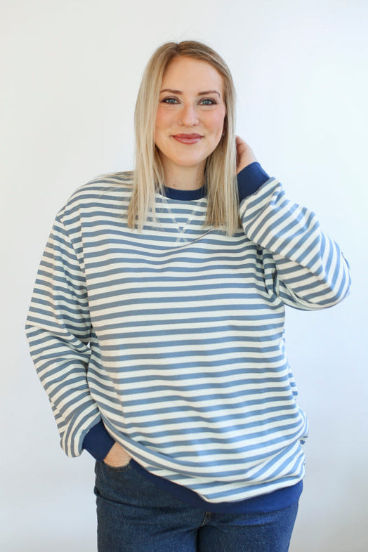 Relaxed Fit  Freestyle Stripe Breastfeeding Sweatshirt from Movemama