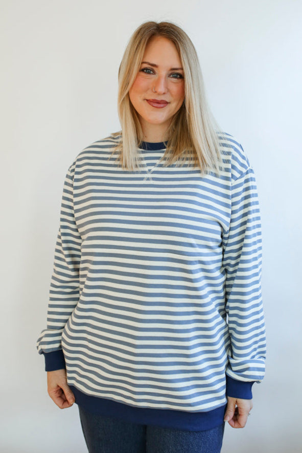 Relaxed Fit  Freestyle Stripe Breastfeeding Sweatshirt from Movemama