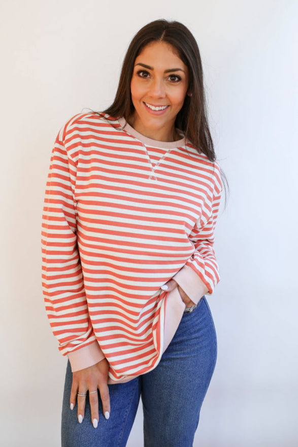 Relaxed Fit  Freestyle Stripe Breastfeeding Sweatshirt from Movemama