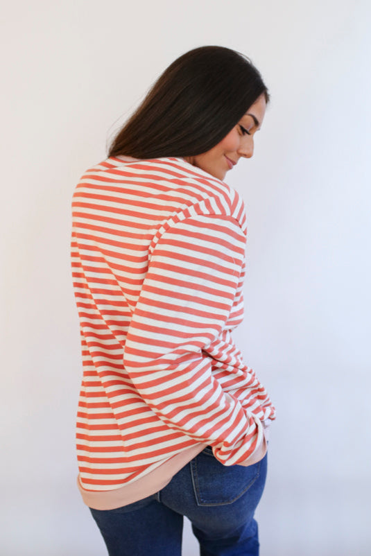 Relaxed Fit  Freestyle Stripe Breastfeeding Sweatshirt from Movemama