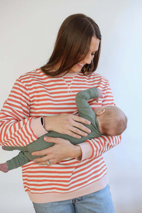 Relaxed Fit  Freestyle Stripe Breastfeeding Sweatshirt from Movemama
