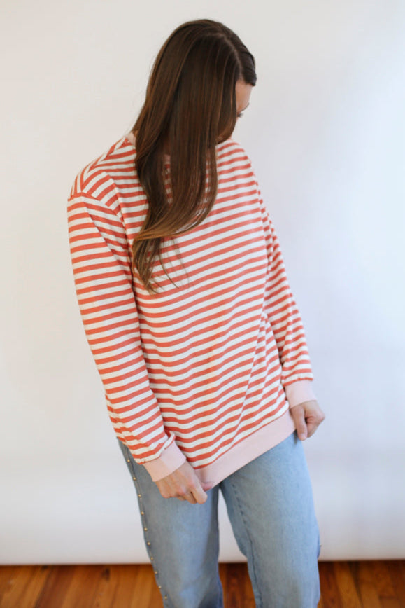 Relaxed Fit  Freestyle Stripe Breastfeeding Sweatshirt from Movemama