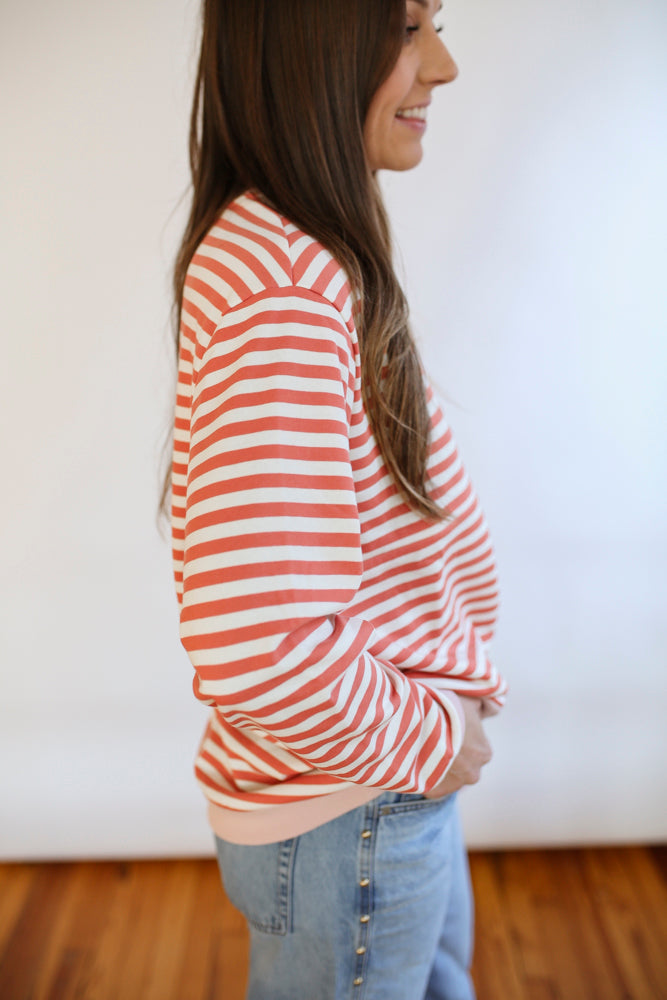 Relaxed Fit  Freestyle Stripe Breastfeeding Sweatshirt from Movemama