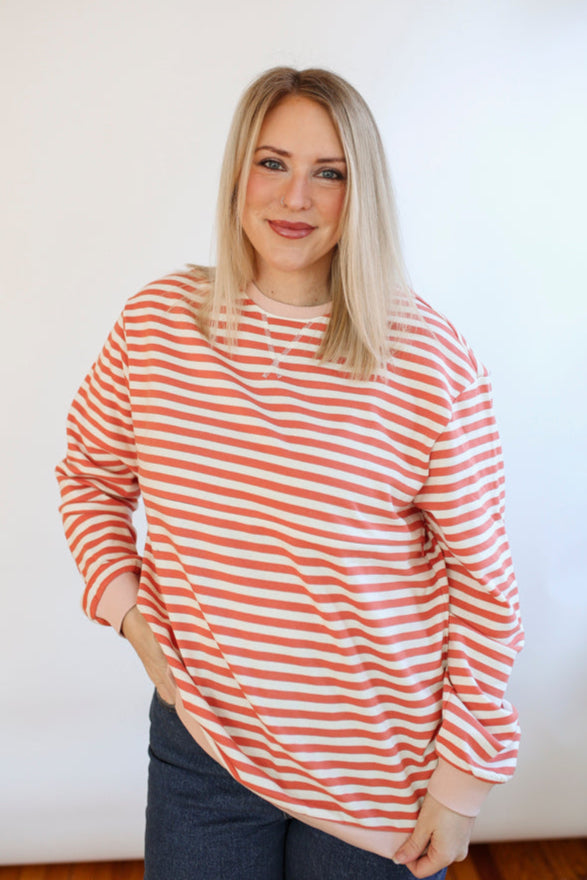 Relaxed Fit  Freestyle Stripe Breastfeeding Sweatshirt from Movemama