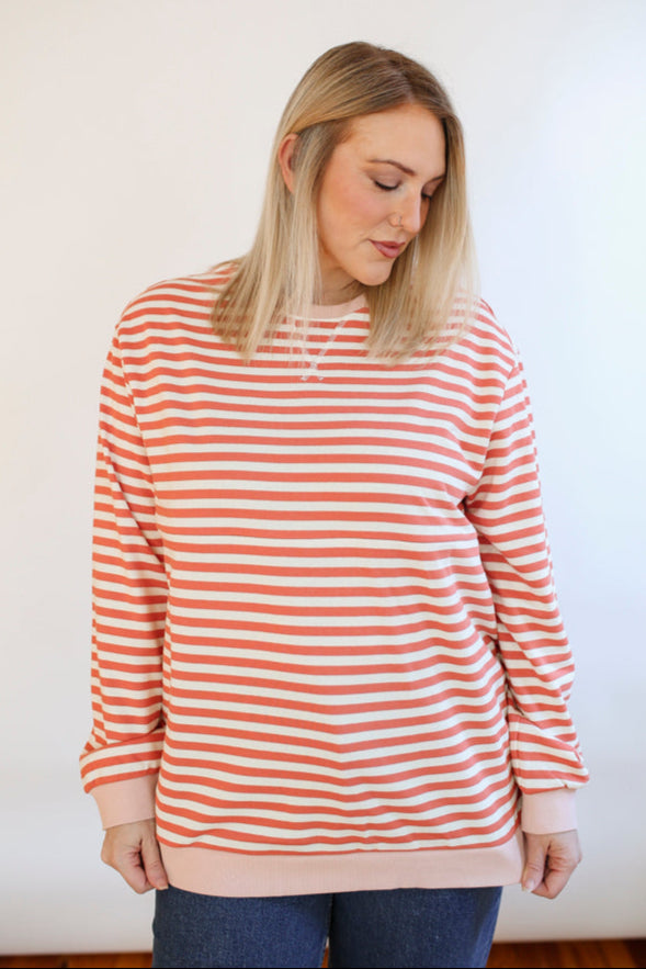 Relaxed Fit  Freestyle Stripe Breastfeeding Sweatshirt from Movemama