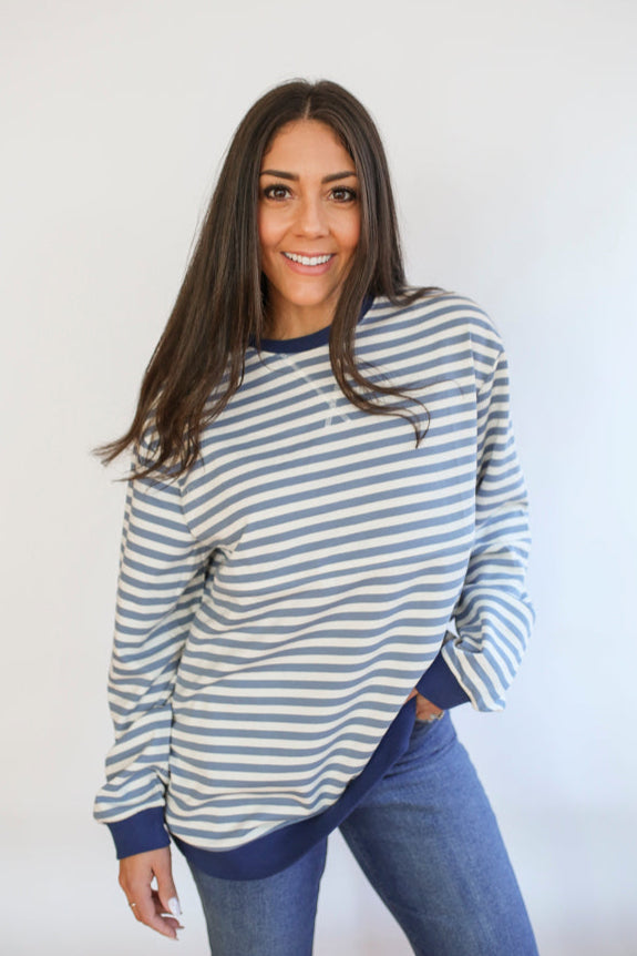Relaxed Fit  Freestyle Stripe Breastfeeding Sweatshirt from Movemama