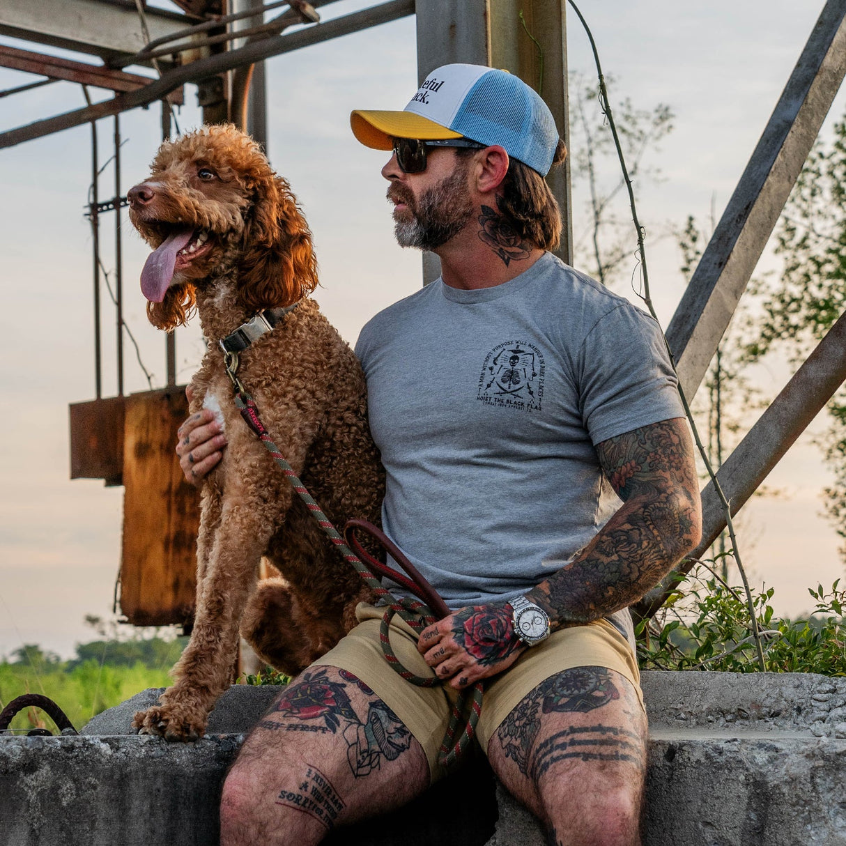 Hoist the Black Flag Skull & Bones Men's T-Shirt From Combat Iron Apparel