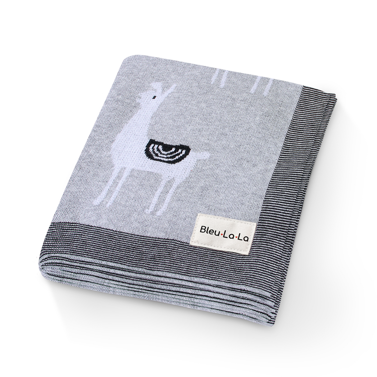 Luxury Knit Llama Swaddle Baby Blanket from Bleu La La