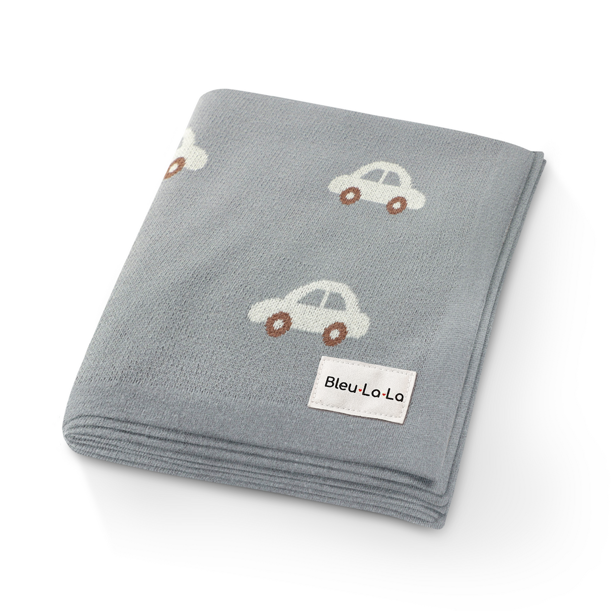 100% Cotton Luxury Knit Car Swaddle Blanket from Bleu La La
