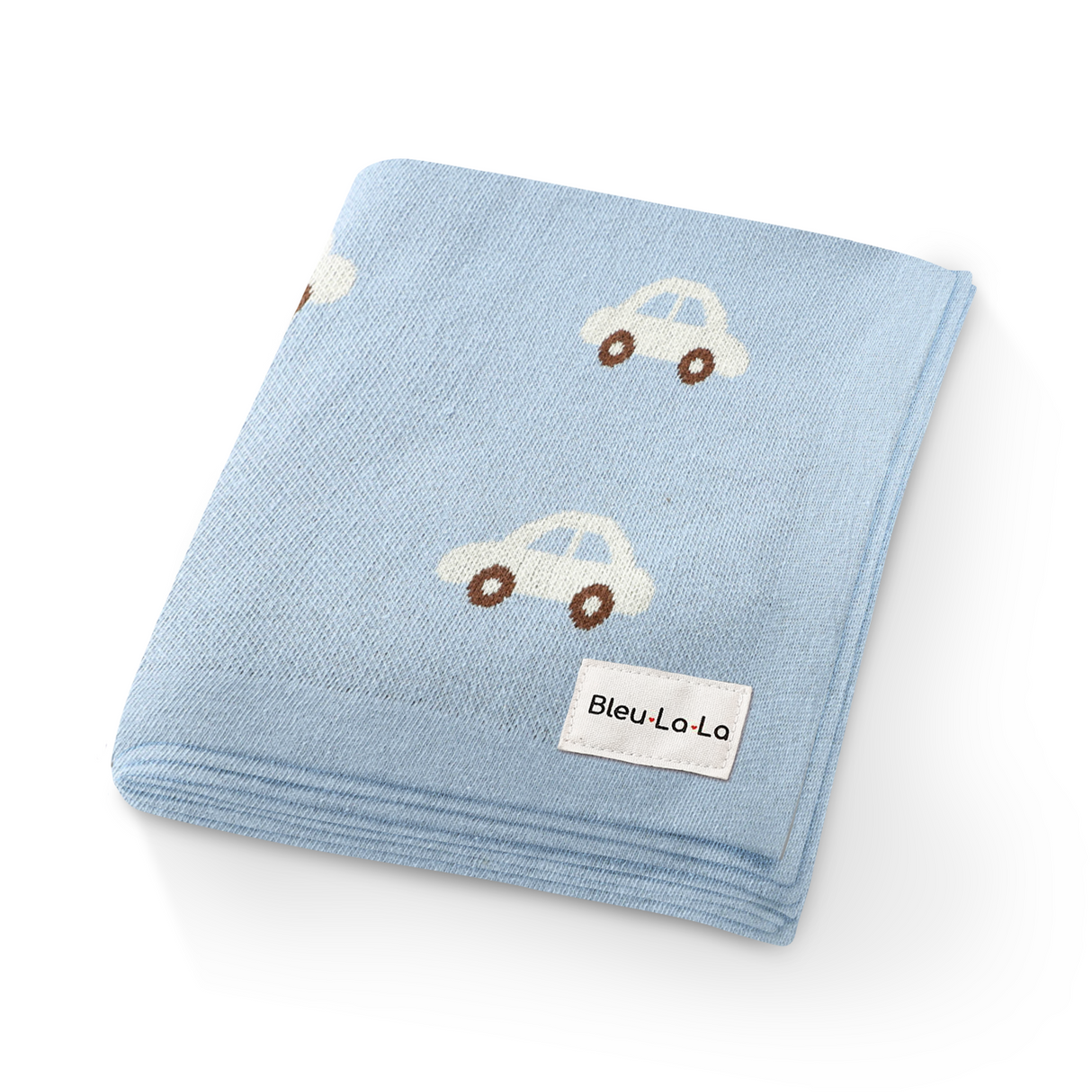 100% Cotton Luxury Knit Car Swaddle Blanket from Bleu La La
