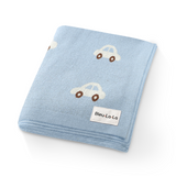 100% Cotton Luxury Knit Car Swaddle Blanket from Bleu La La