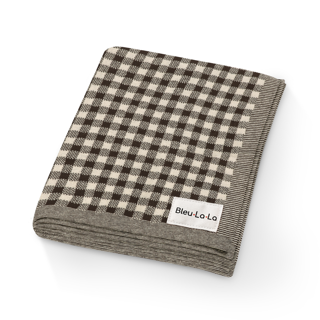 Checkered Knit Baby Blanket from Bleu La La