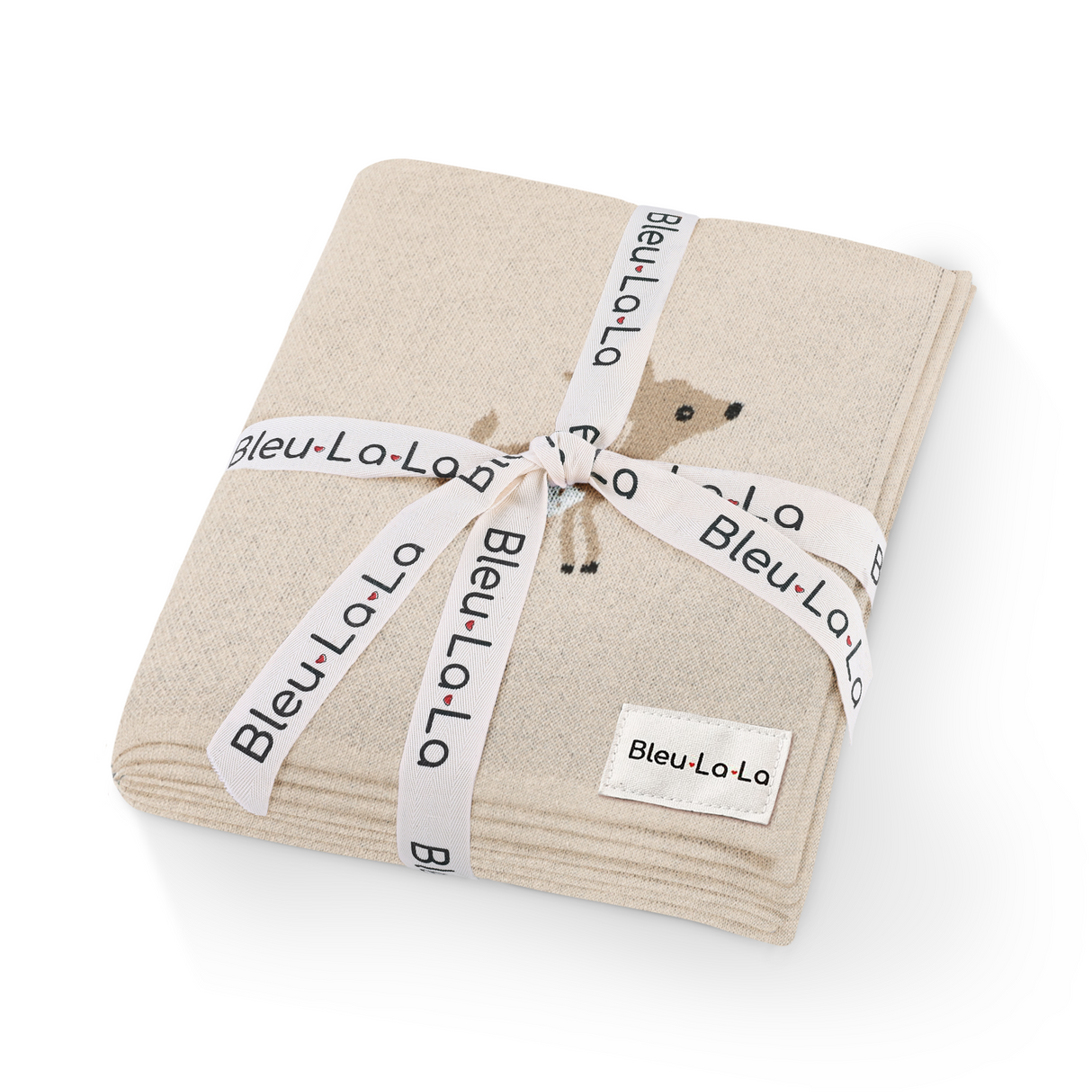 Luxury Cotton Deer Knit Swaddle Baby Blanket from Bleu La La