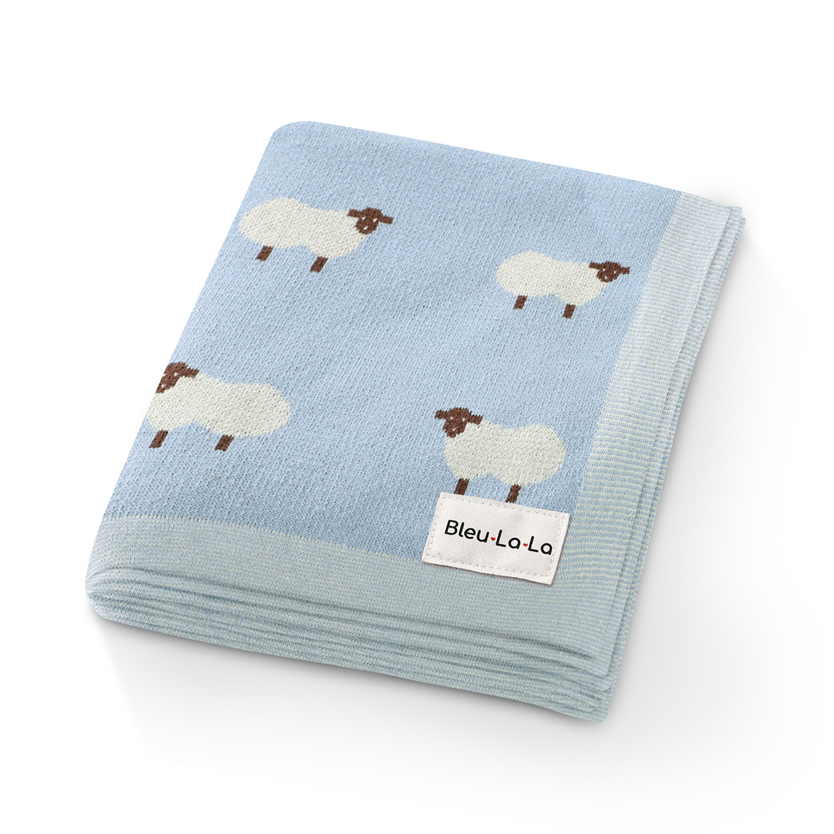 Sheep Knit Receiving Baby Blanket from Bleu La La