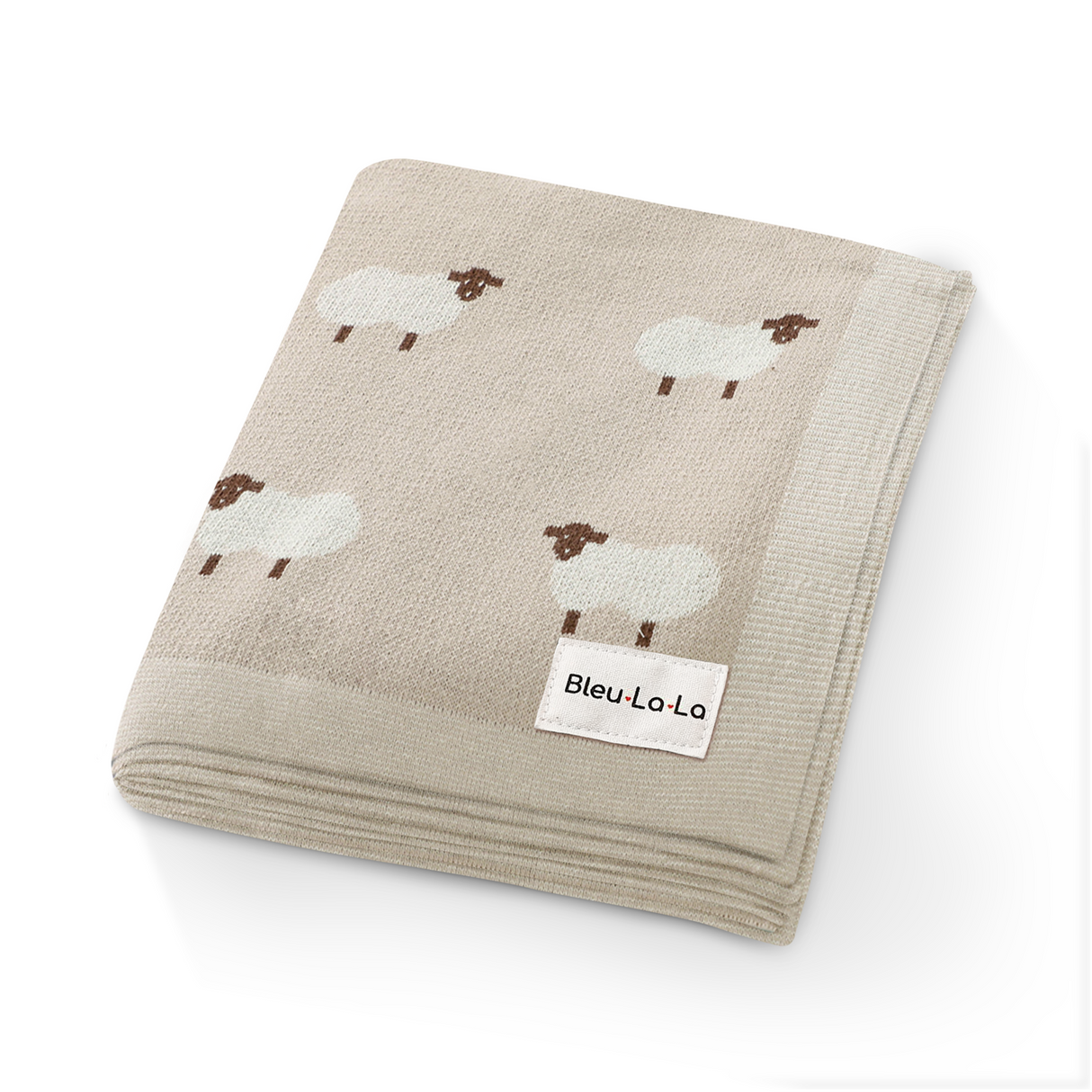 Sheep Knit Receiving Baby Blanket from Bleu La La