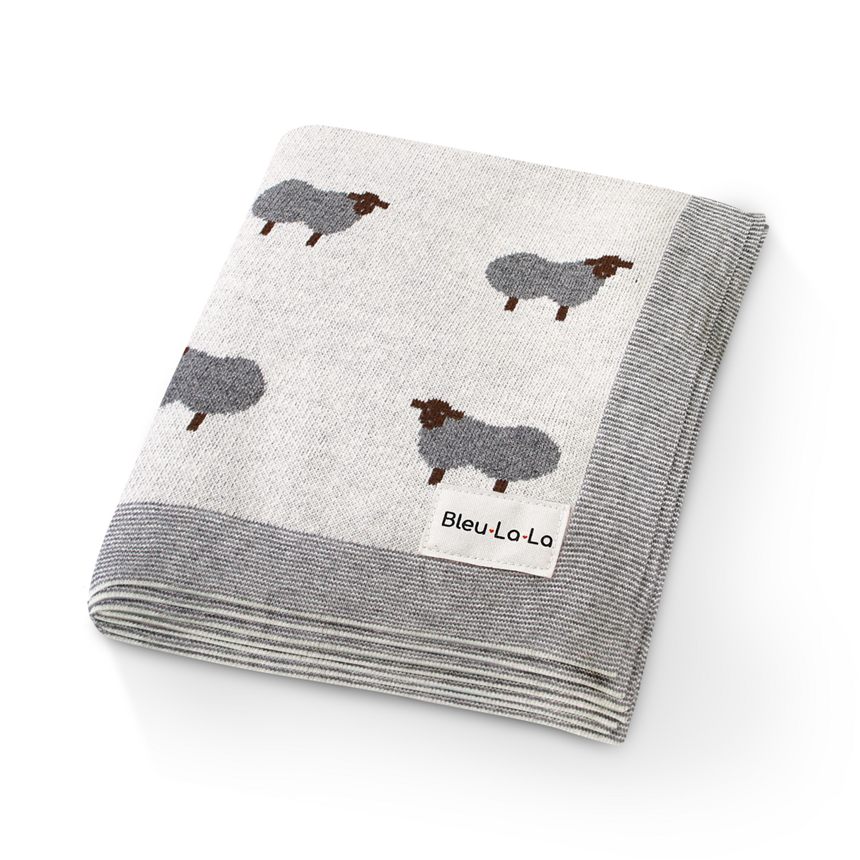 Sheep Knit Receiving Baby Blanket from Bleu La La