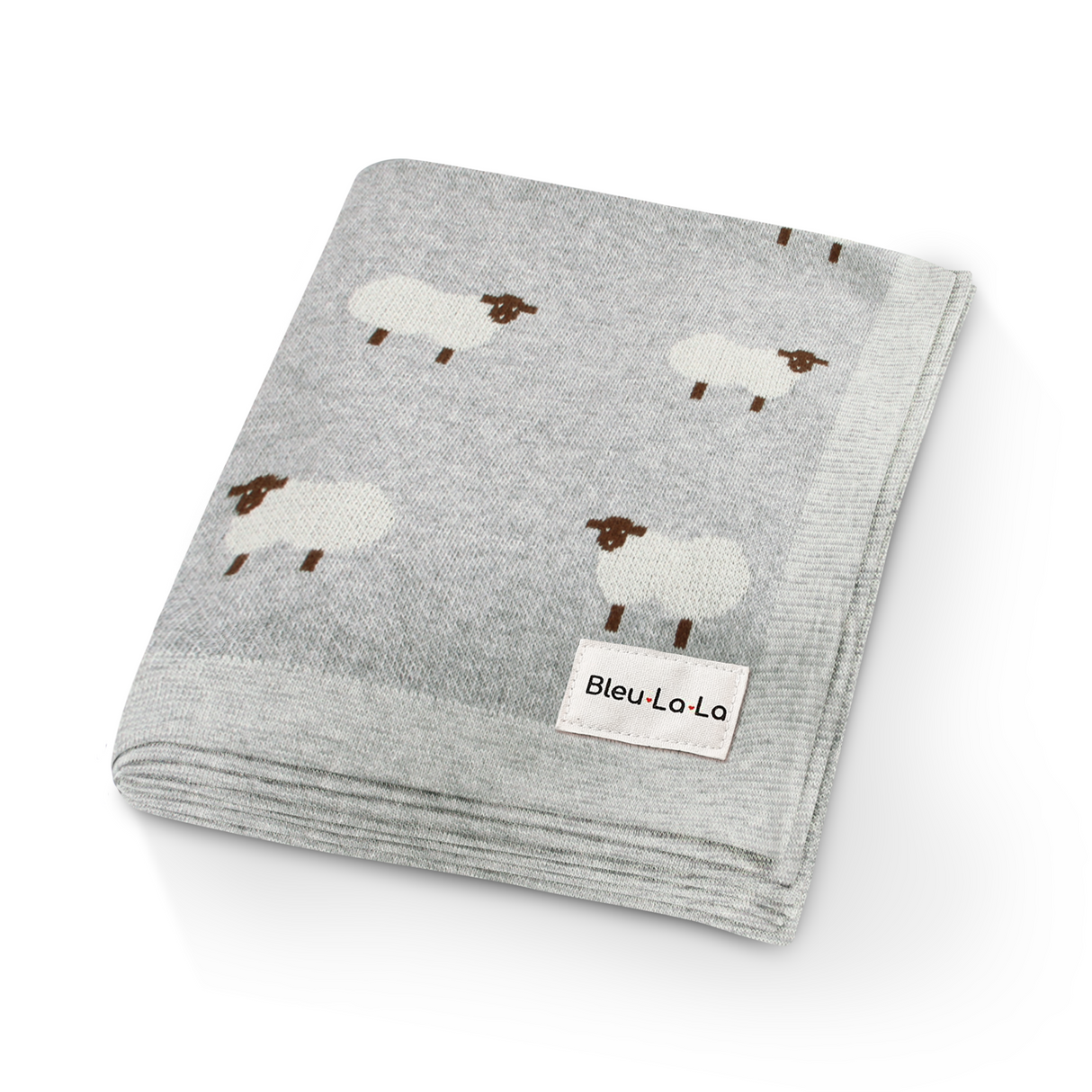 Sheep Knit Receiving Baby Blanket from Bleu La La