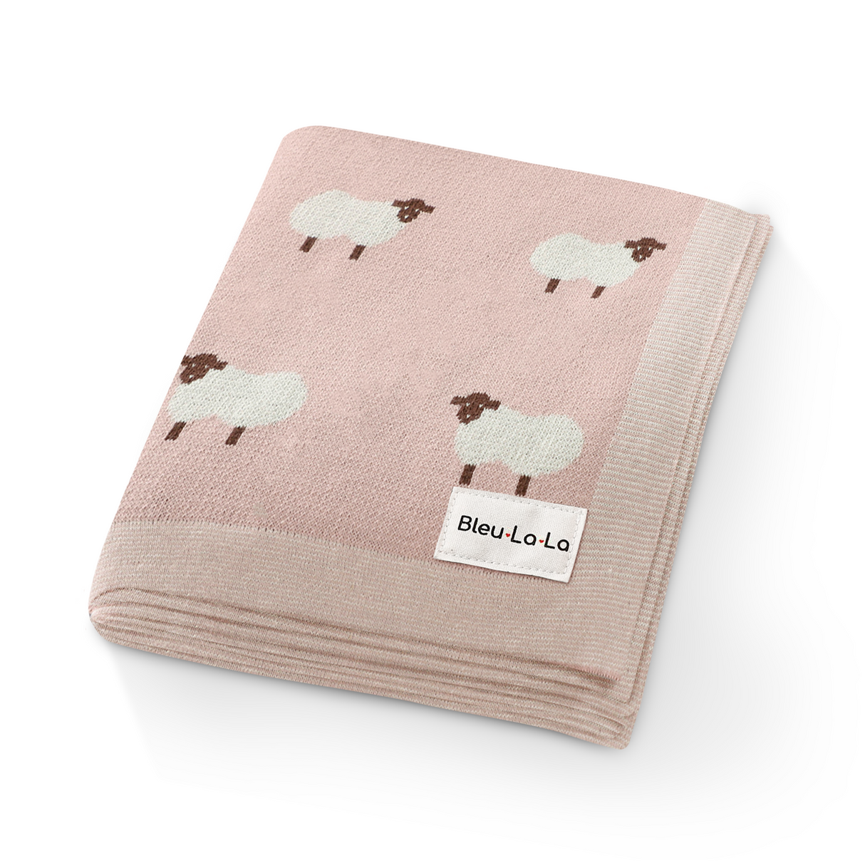 Sheep Knit Receiving Baby Blanket from Bleu La La