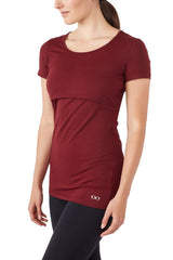 Nia Short Sleeves Round Neck Nursing Top from Moderneternity