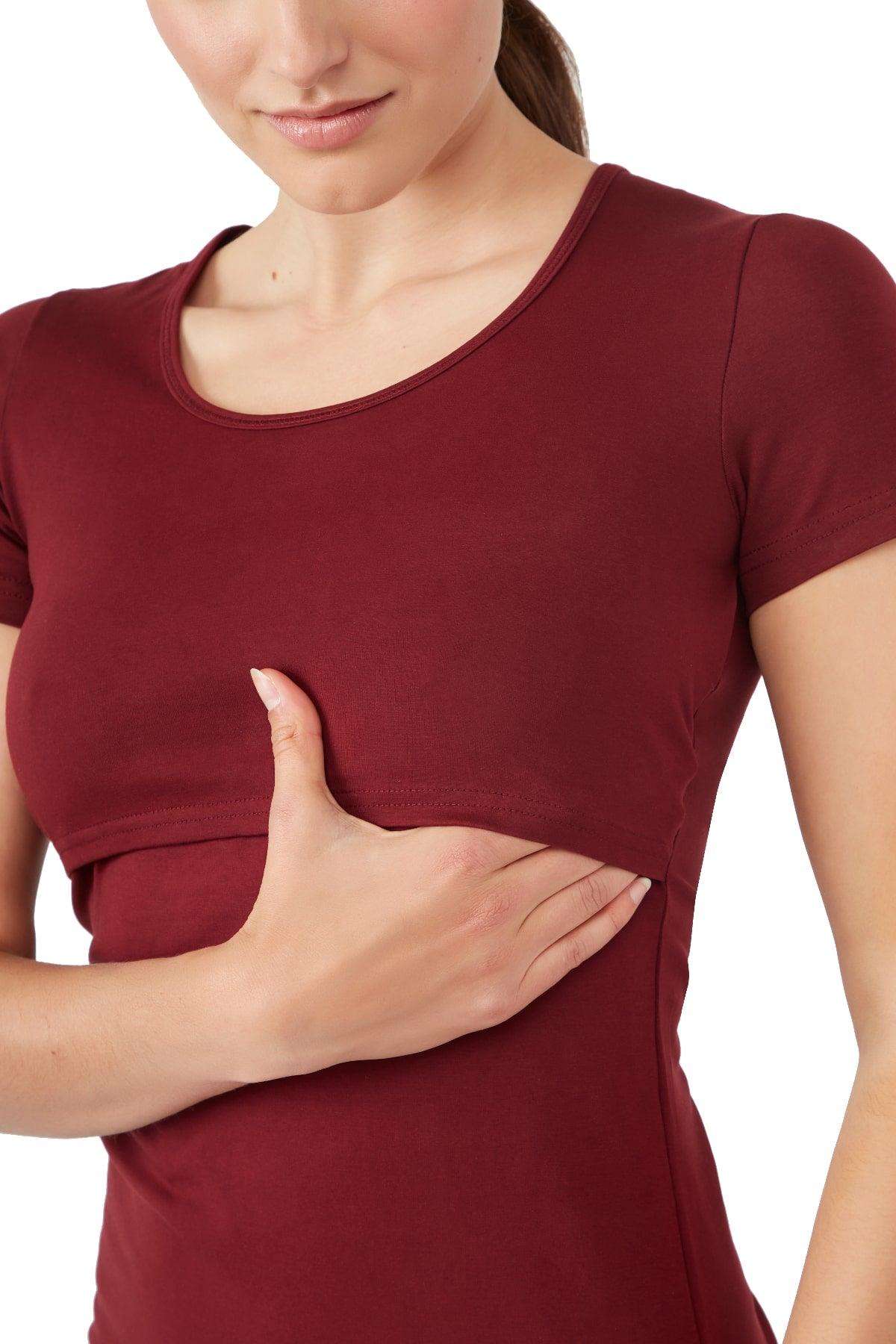 Nia Short Sleeves Round Neck Nursing Top from Moderneternity
