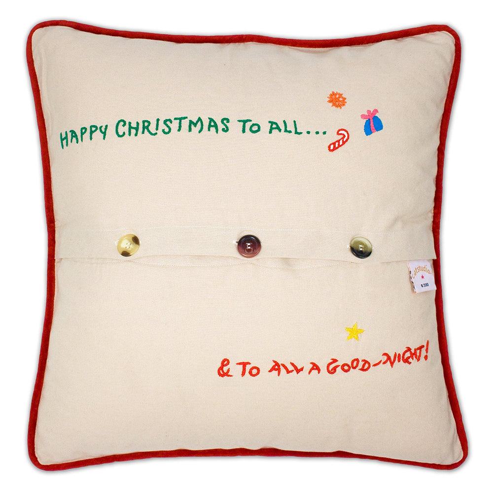 Night Before Christmas Hand-Embroidered Pillow from Quirks!