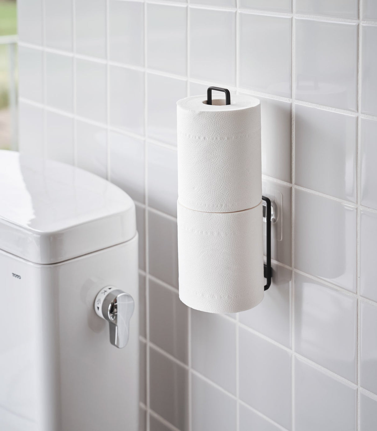 Traceless Adhesive Toilet Paper Holder - Steel from Yamazaki Home