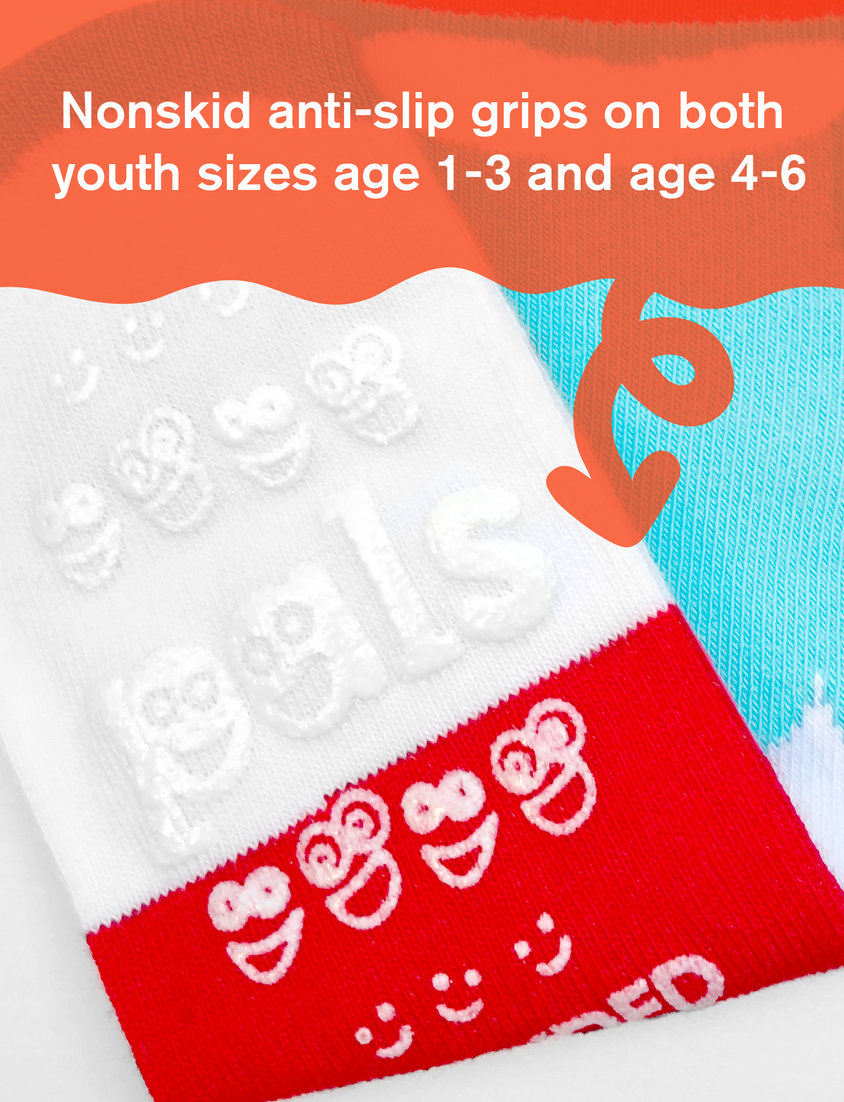 KIDS MILK & COOKIES NO SLIP SOCKS from Pals Socks