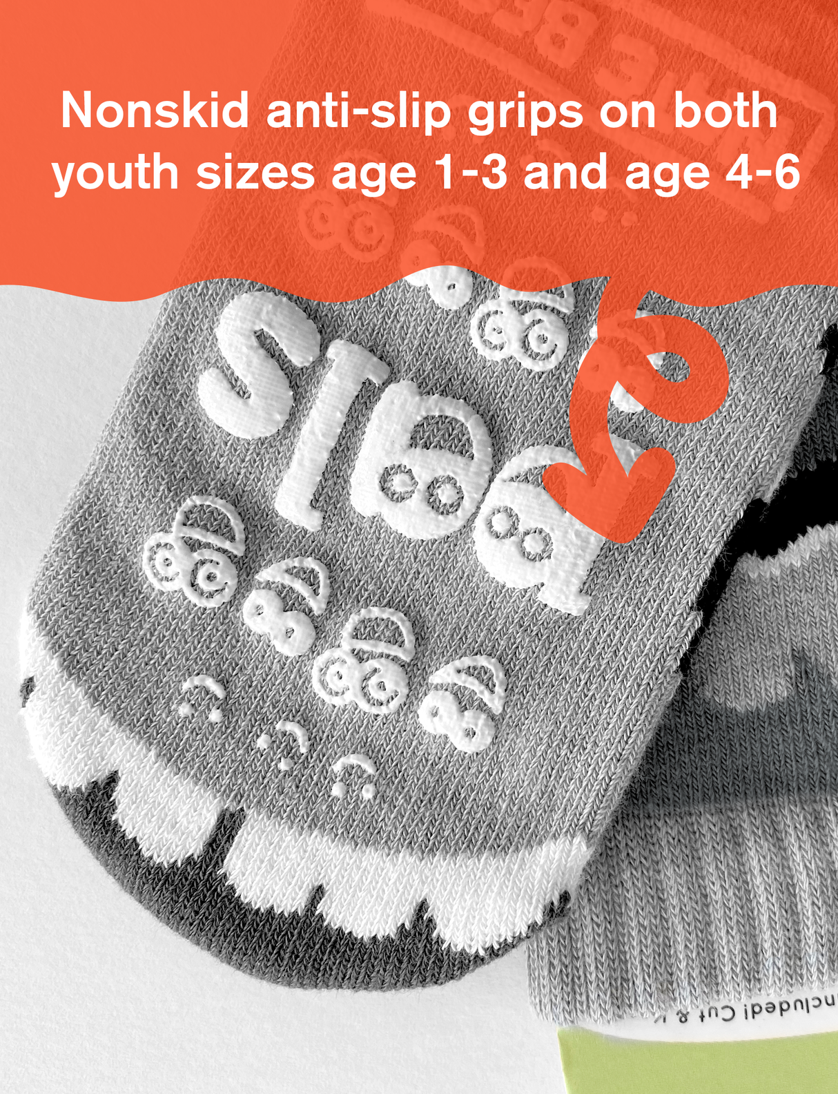 KIDS RAINBOWFACE & MR. GRAY NO SLIP SOCKS from Pals Socks