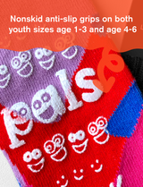 KIDS SILLY & SERIOUS NO SLIP SOCKS from Pals Socks