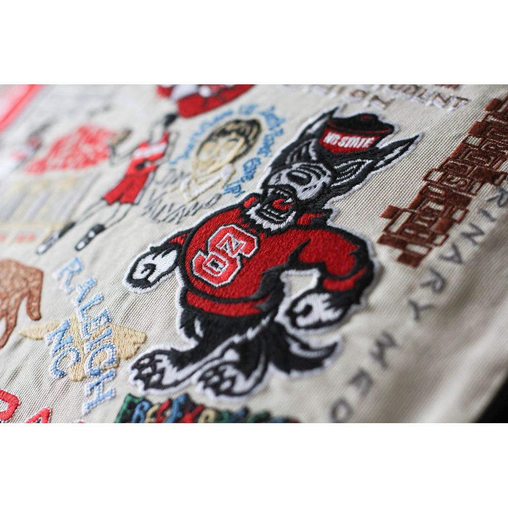 North Carolina State University Collegiate Embroidered Pillow by CatStudio from Quirks!