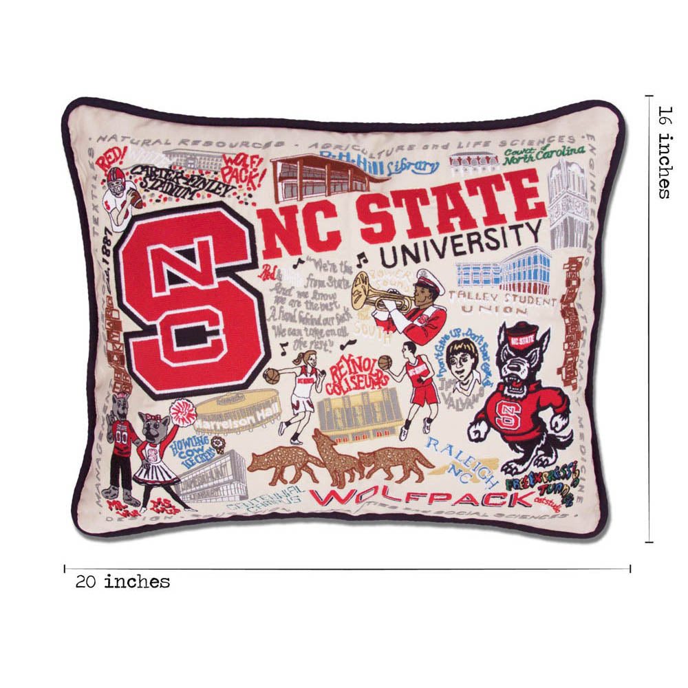 North Carolina State University Collegiate Embroidered Pillow by CatStudio from Quirks!
