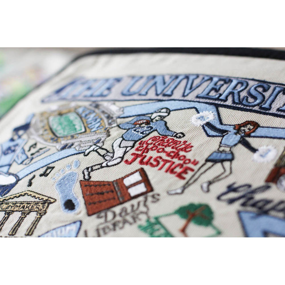 North Carolina, University of Collegiate Embroidered Pillow by CatStudio from Quirks!
